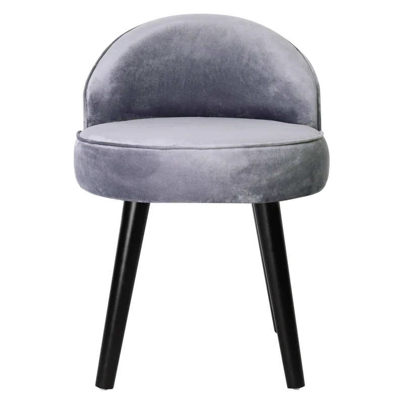 Livingandhome Modern Velvet Dressing Table Stool with Solid Wood Legs - Image 6