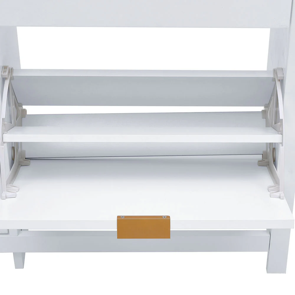 Livingandhome Modern White Shoe Cabinet with Drawers - Image 5