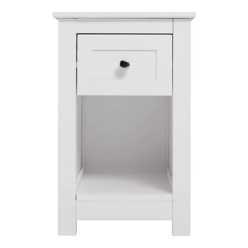 Livingandhome Modern White Side Table With Storage - Image 7