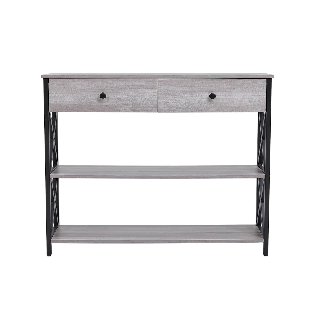 Livingandhome Narrow Wooden Console Table with Drawers - Image 4