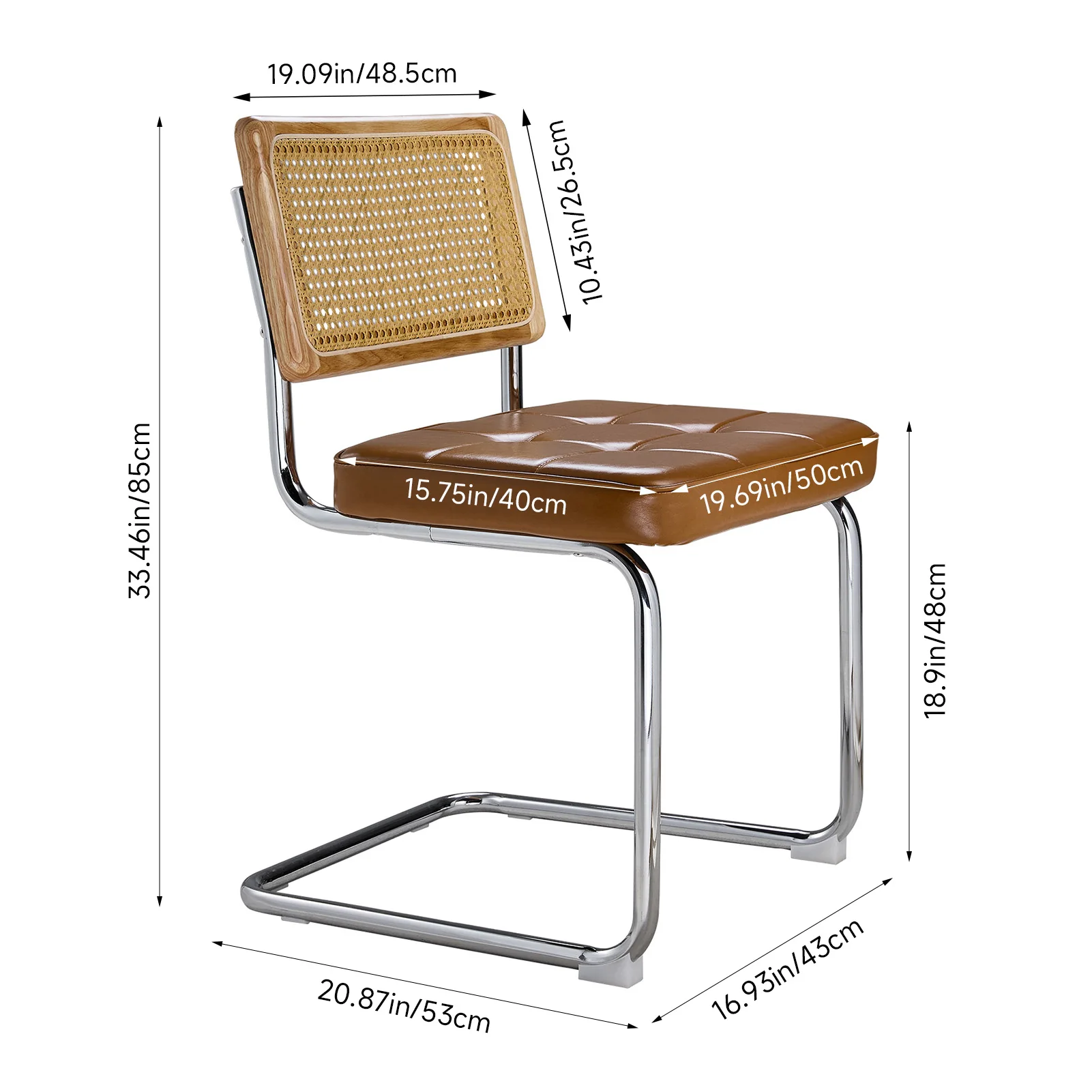 Livingandhome Natural Rattan Dining Chair Pair - Image 2