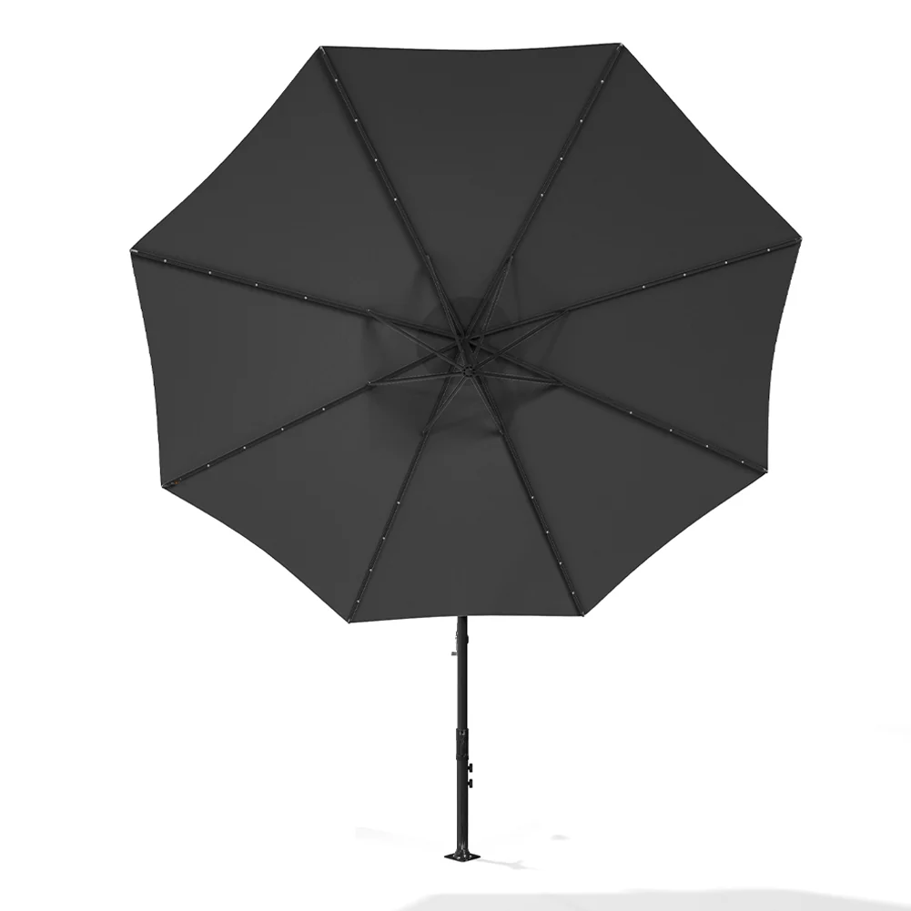 Livingandhome Outdoor 32 LED Lighted Patio Umbrella With Crank Lift System - Image 4