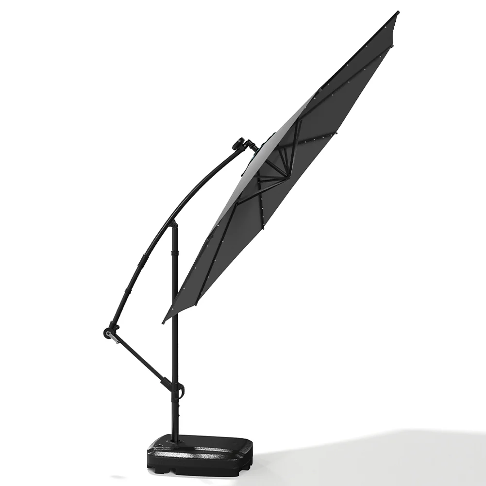 Livingandhome Outdoor 32 LED Lighted Patio Umbrella With Crank Lift System - Image 24