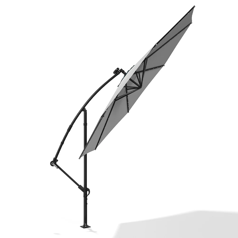 Livingandhome Outdoor 32 LED Lighted Patio Umbrella With Crank Lift System - Image 5