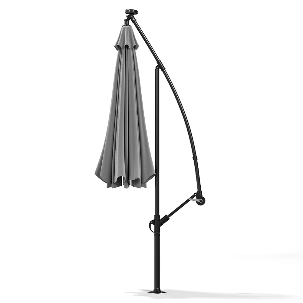 Livingandhome Outdoor 32 LED Lighted Patio Umbrella With Crank Lift System - Image 6