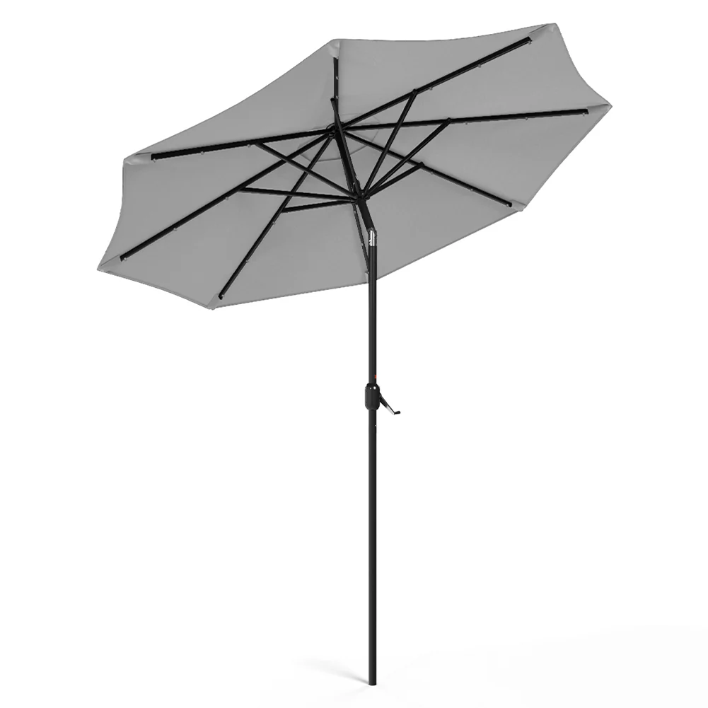 Livingandhome Outdoor Solar Parasol 24 LED Lights Patio With Crank For Patio Market - Image 4
