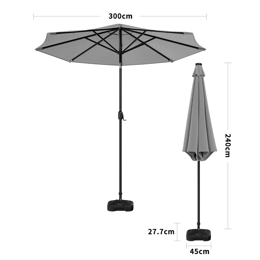 Livingandhome Outdoor Solar 24 LED Lights Patio With Crank For Patio Market With Base - Image 15