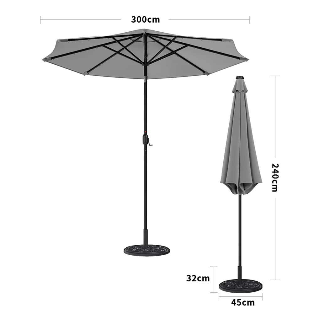 Livingandhome Outdoor Solar 24 LED Lights Patio With Crank For Patio Market With Base - Image 6