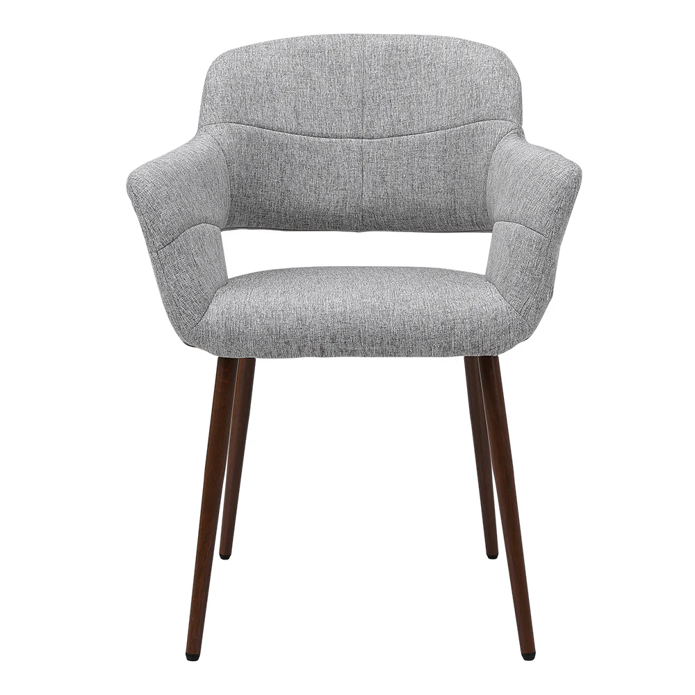 Livingandhome Pair of Modern Linen Dining Chairs - Image 4