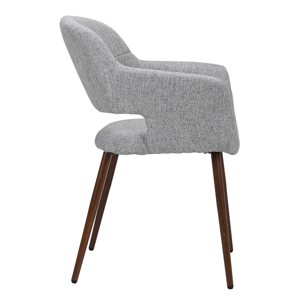 Livingandhome Pair of Modern Linen Dining Chairs - Image 5