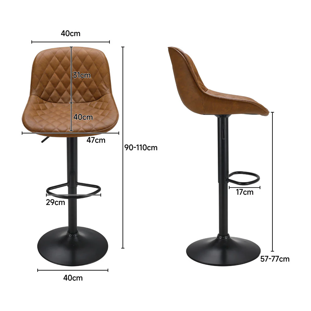 Livingandhome Pair of Swivel Counter Bar Chairs - Image 3