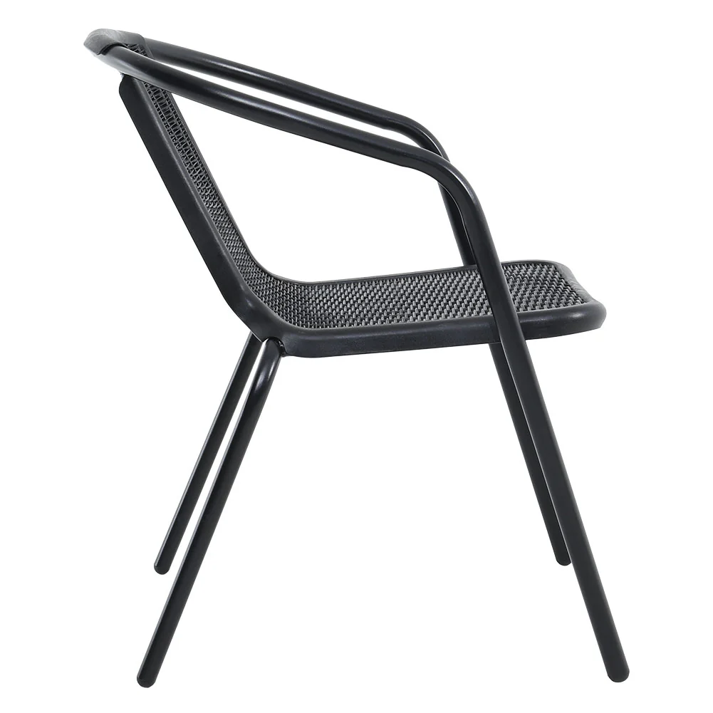Livingandhome PE Rattan Stacking Garden Chairs Set Of 6 - Image 5