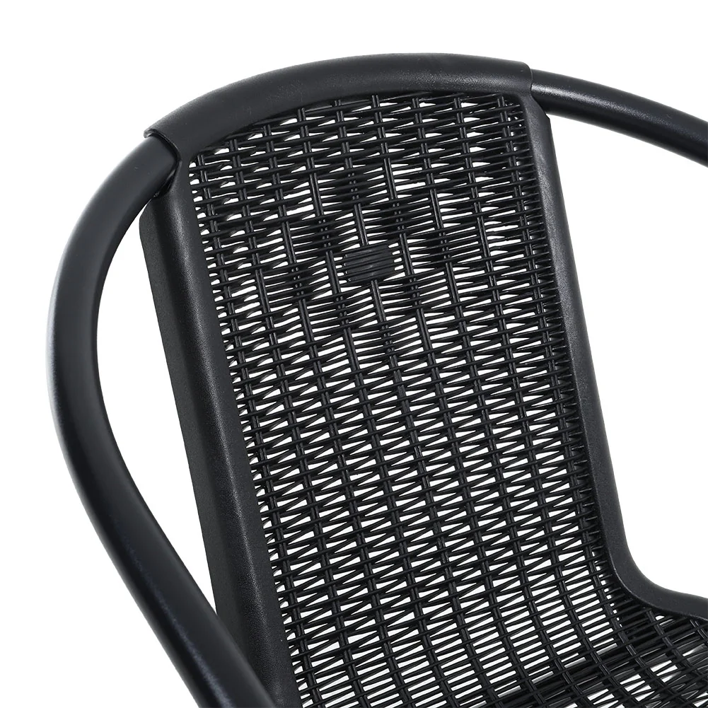 Livingandhome PE Rattan Stacking Garden Chairs Set Of 6 - Image 6