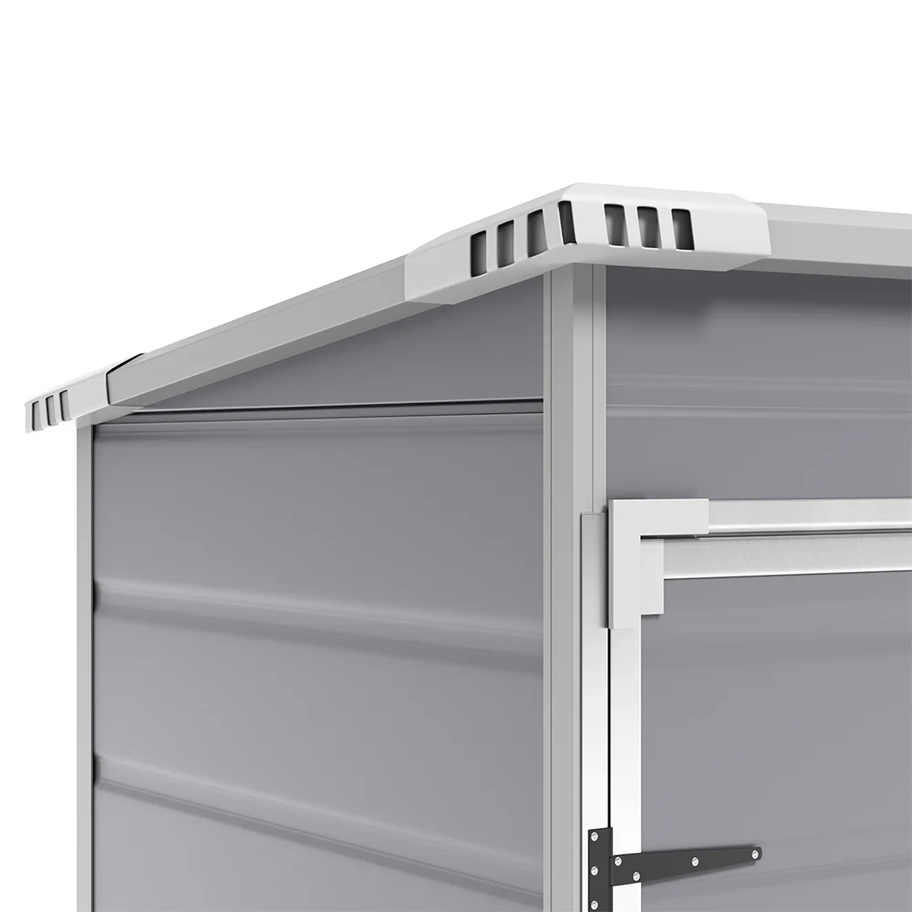 Livingandhome 5 X 3 Ft Plastic Garden Storage Shed With Lockable Door & Window - Outdoor Tool Storage Shed - Image 5
