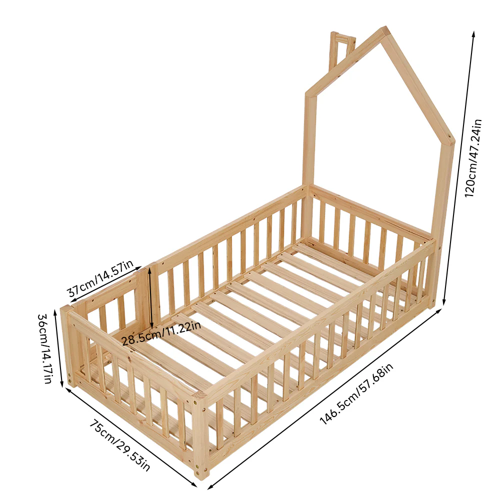 Livingandhome Playful House-Shaped Bed Frame - Image 3