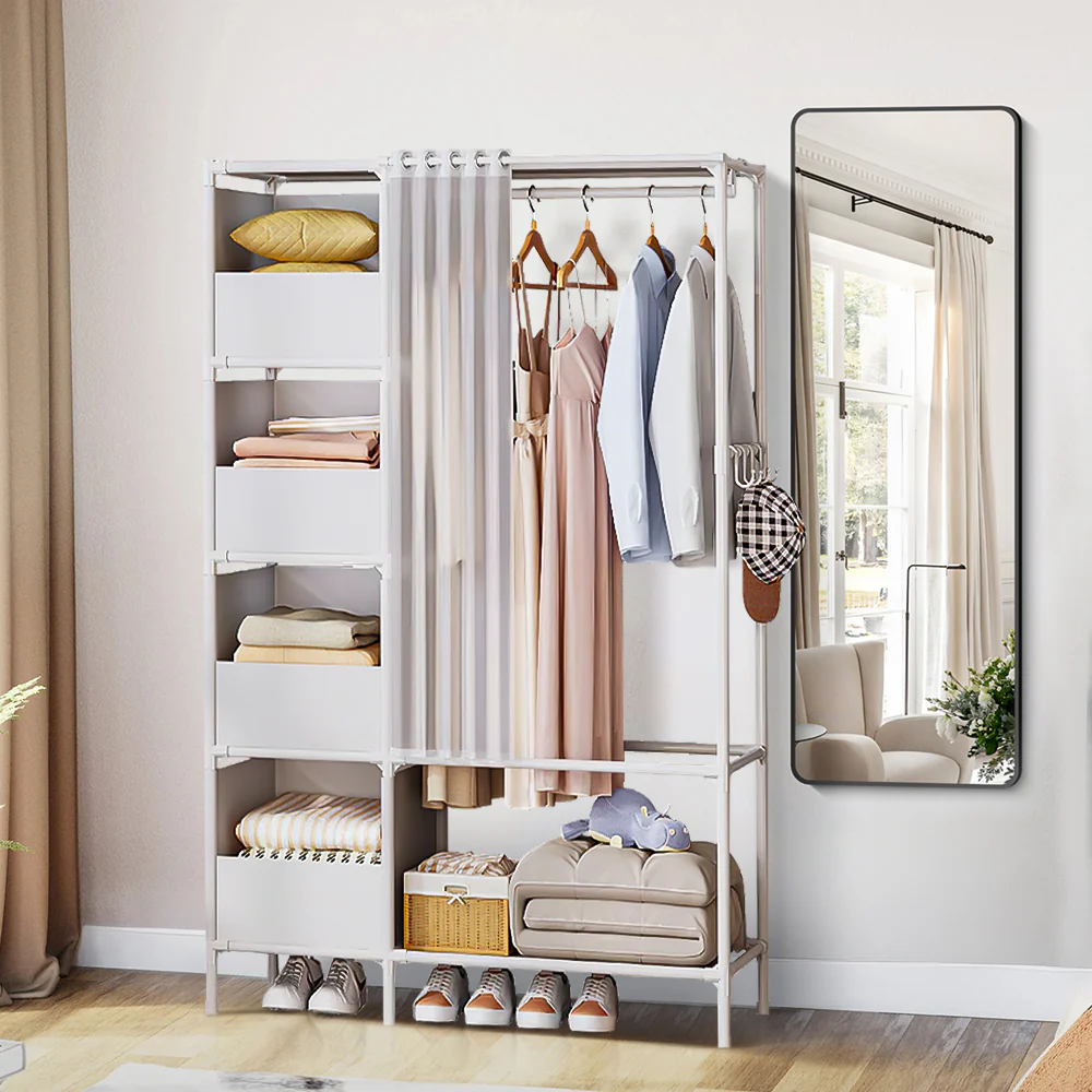 Livingandhome Portable Metal Closet Bedroom Cabinet - Image 2