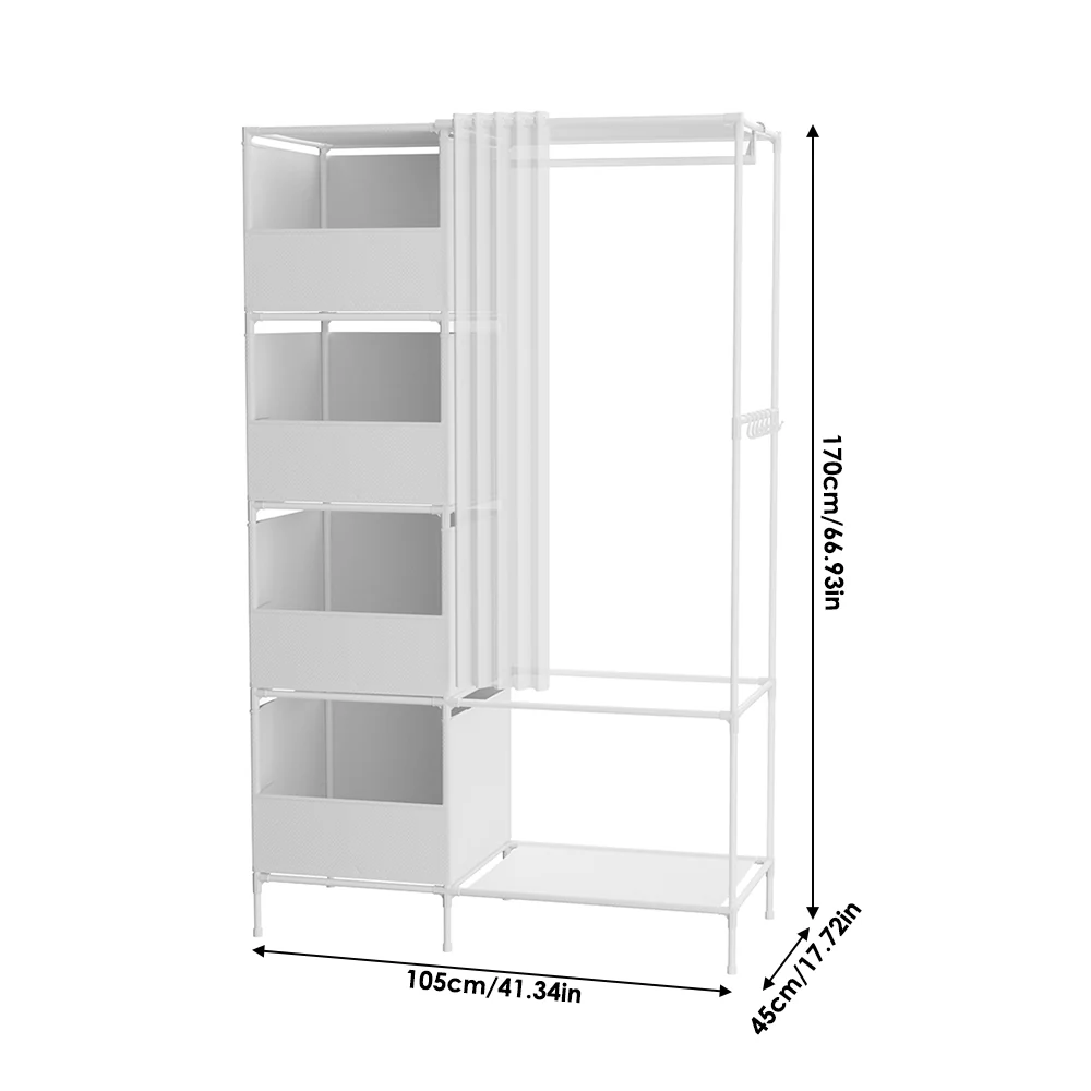 Livingandhome Portable Metal Closet Bedroom Cabinet - Image 9