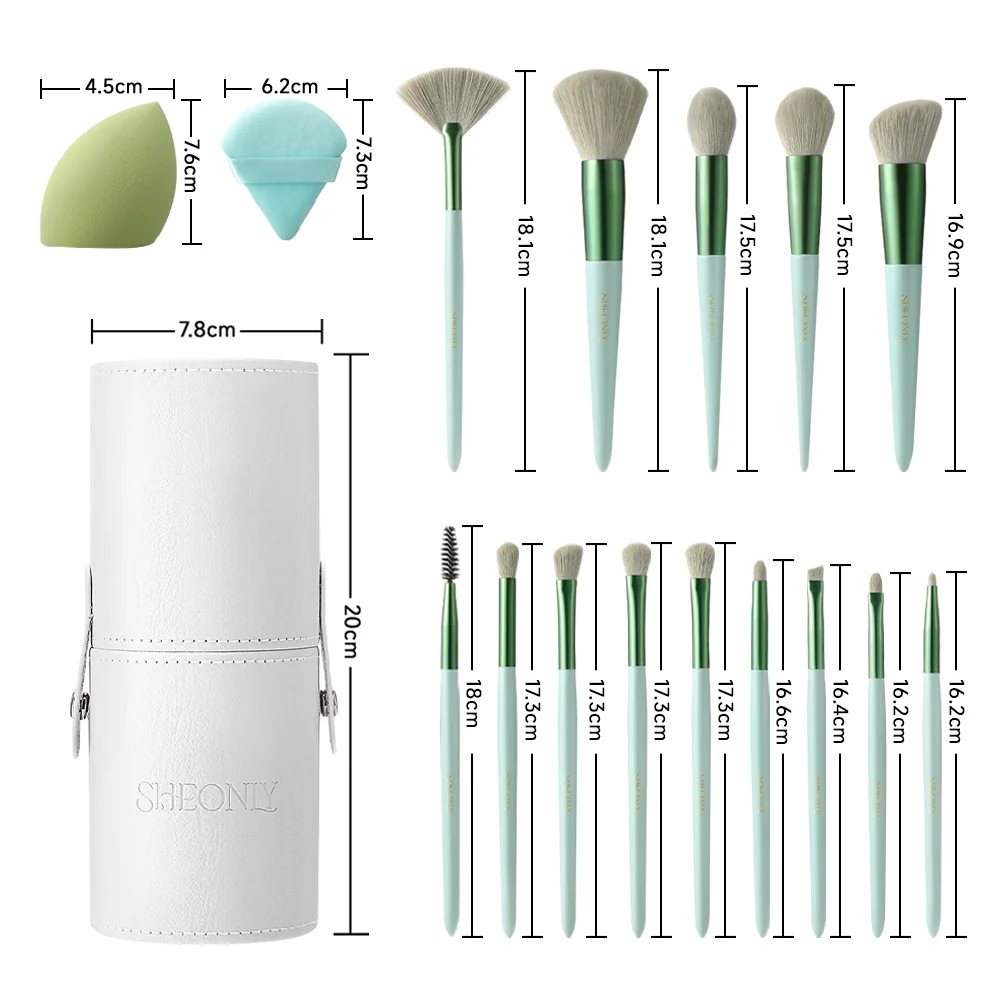 Livingandhome Professional Makeup Brush Set 14 Pcs for Foundation Powder Concealers Eye Shadows Blush - Image 6