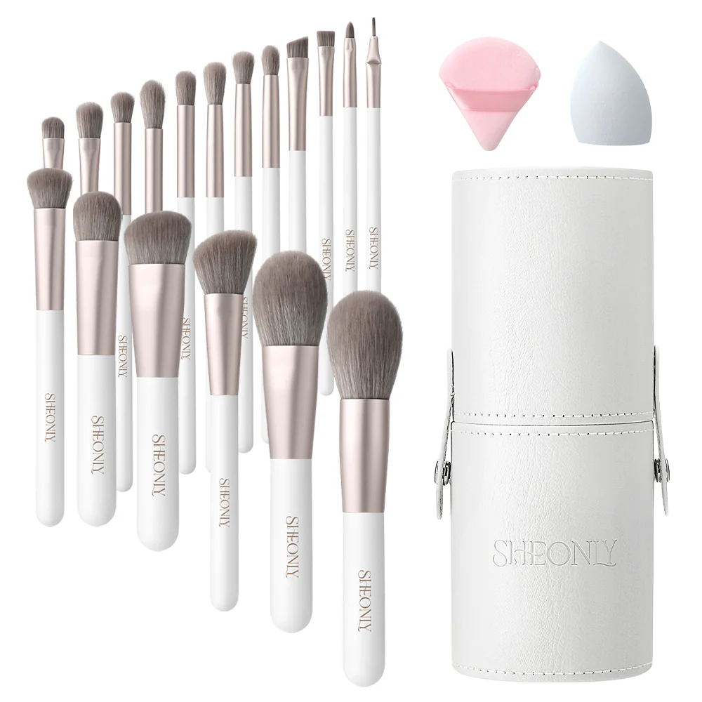 Livingandhome Professional Makeup Brush Set 18 Pcs For Foundation Powder Concealers Eye Shadows Blush - Image 3