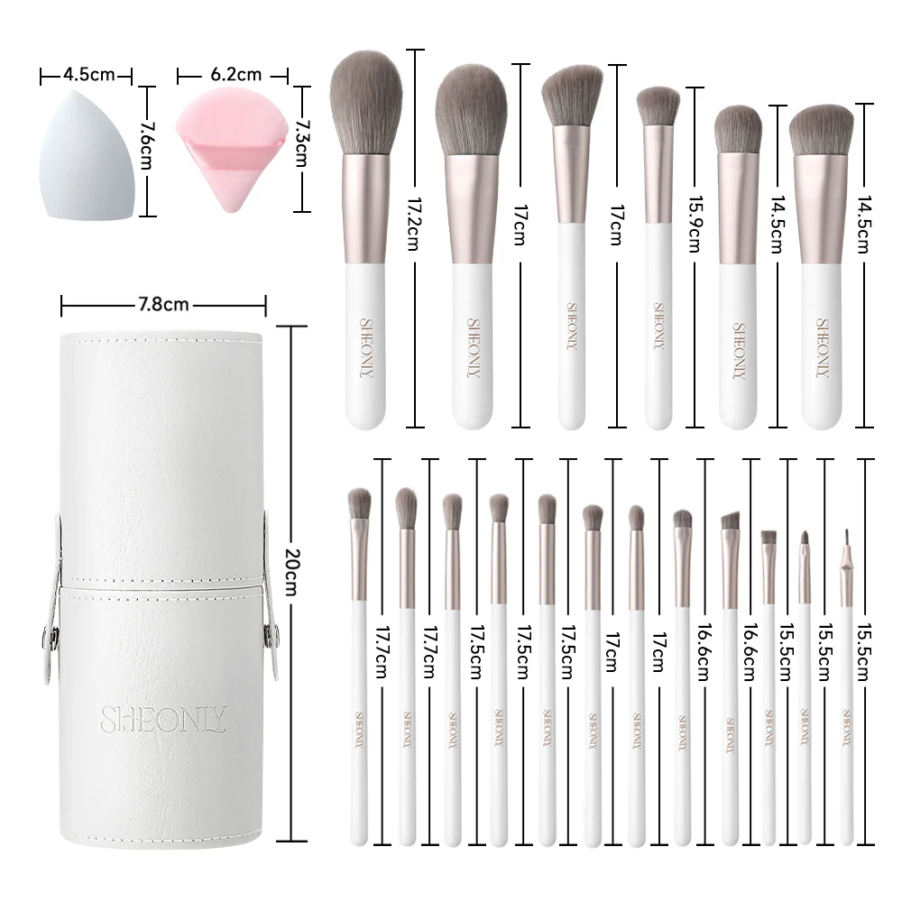 Livingandhome Professional Makeup Brush Set 18 Pcs For Foundation Powder Concealers Eye Shadows Blush - Image 6