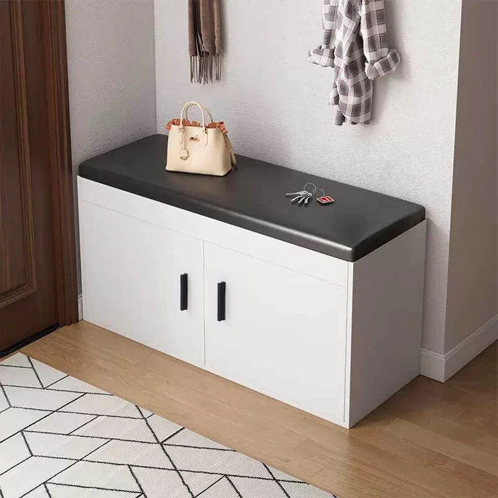 Livingandhome PU Leather Seat Shoe Storage Bench