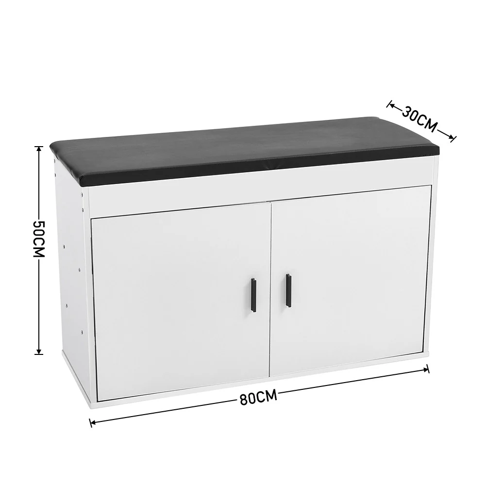 Livingandhome PU Leather Seat Shoe Storage Bench - Image 3