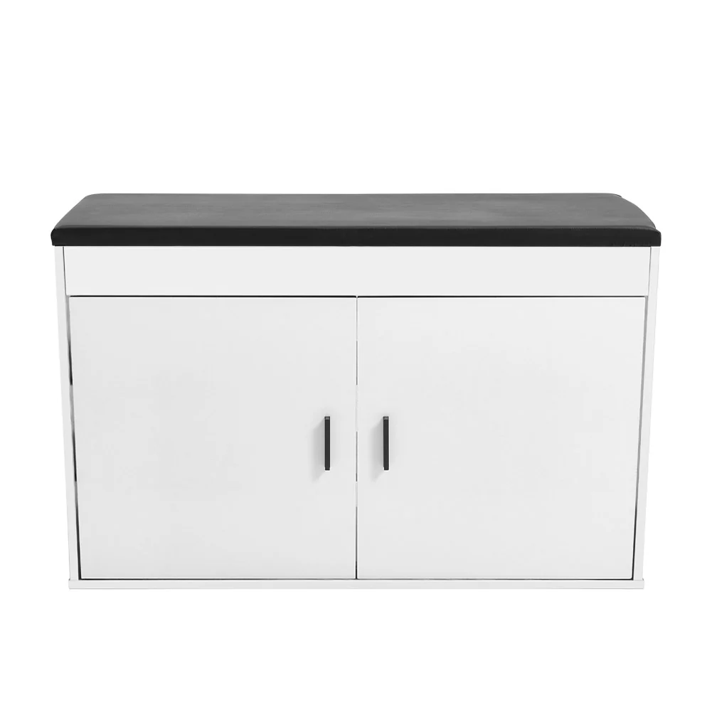 Livingandhome PU Leather Seat Shoe Storage Bench - Image 4