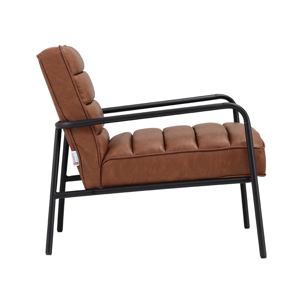 Livingandhome PU Leather Upholstered Accent Chair - Image 4