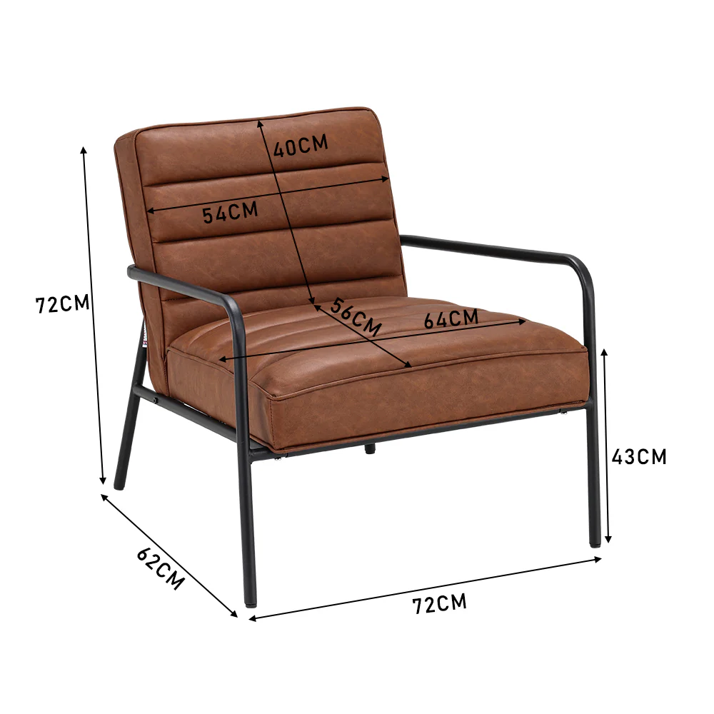 Livingandhome PU Leather Upholstered Accent Chair - Image 6