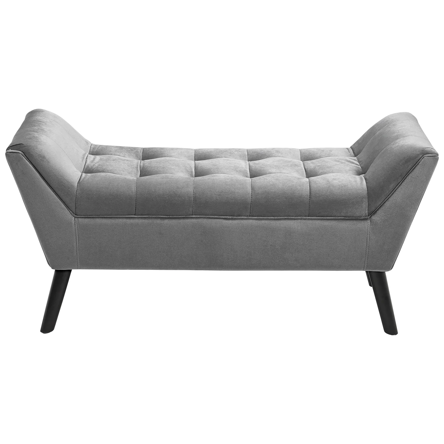 Livingandhome Raised Arm Velvet Bed End Bench - Image 3