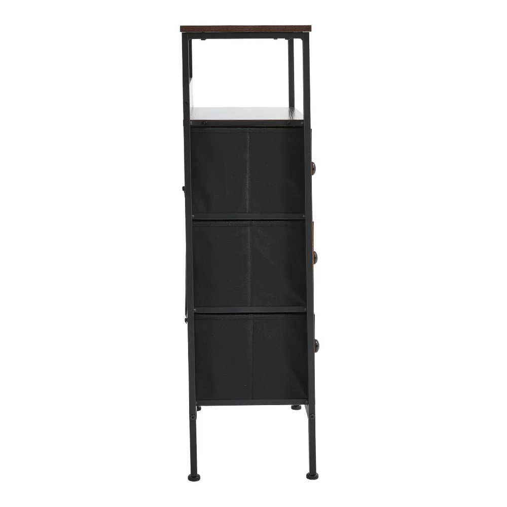 Livingandhome Rattan Storage Cabinet With Three Drawers - Image 5