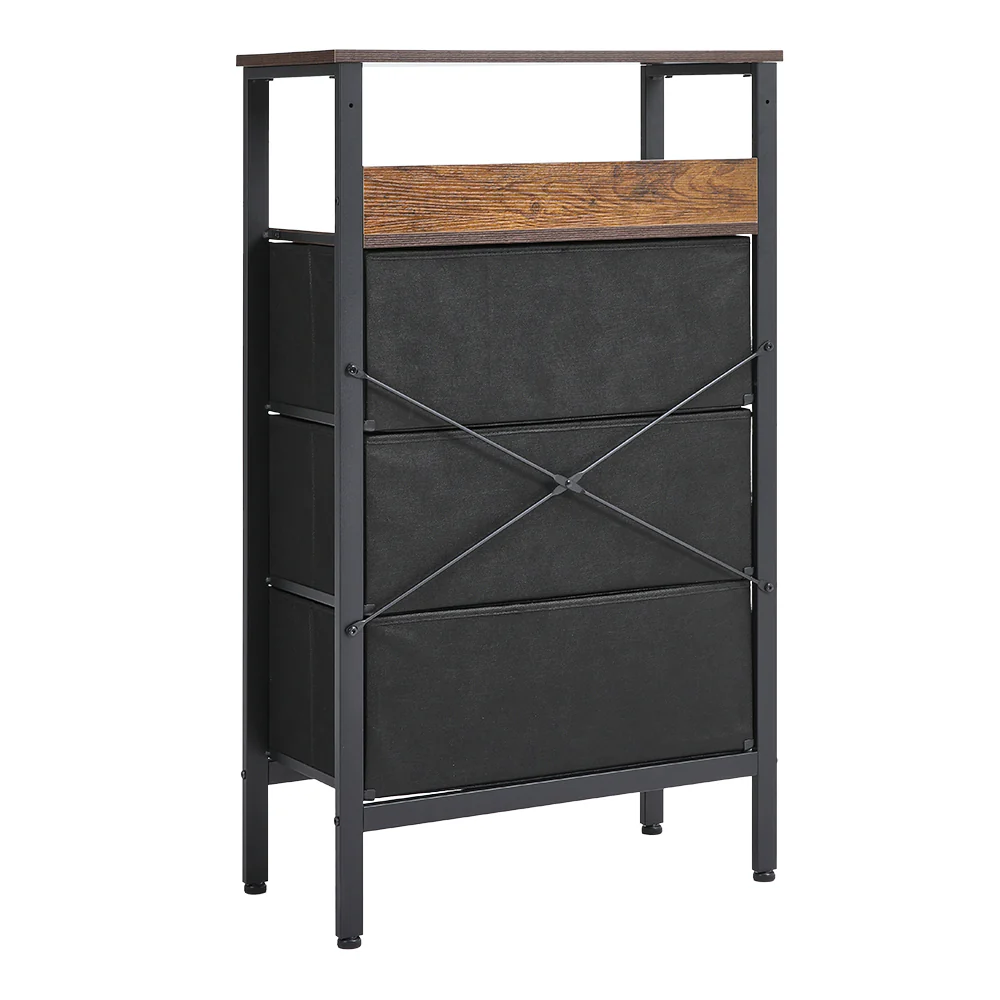 Livingandhome Rattan Storage Cabinet With Three Drawers - Image 6