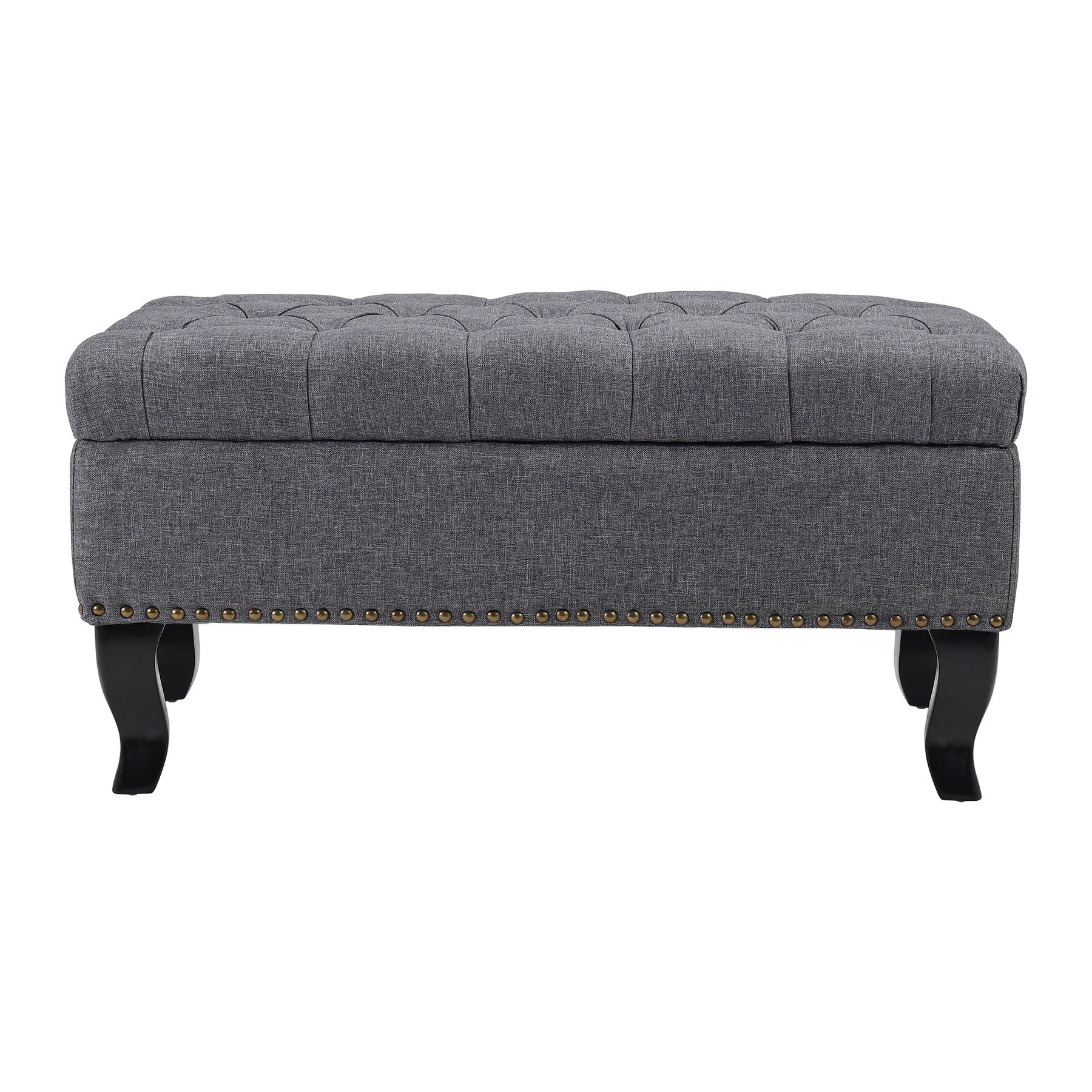 Livingandhome Rectangle Linen Ottoman Bench - Image 3