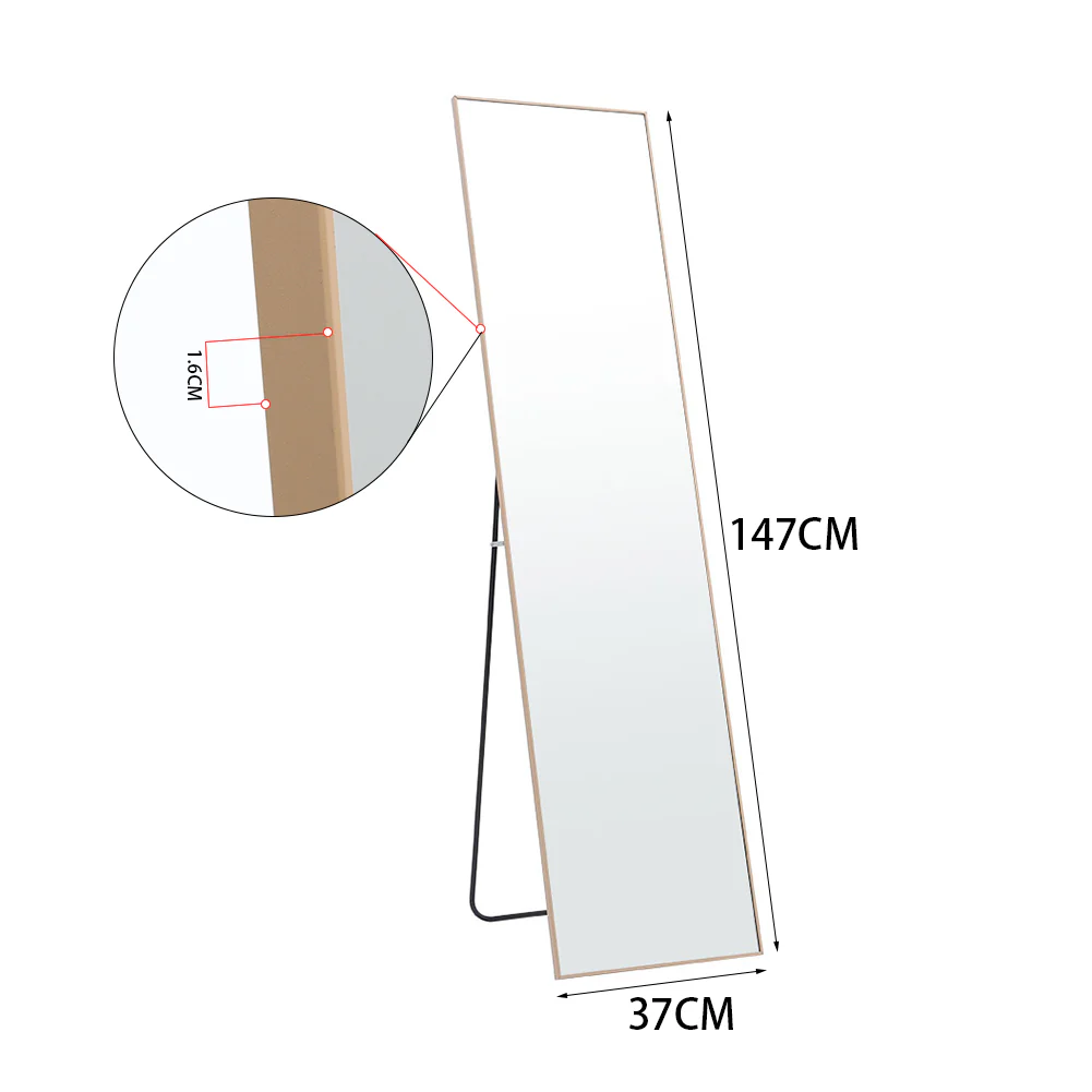Livingandhome Rectangular Full Length Mirror Freestanding Hanging - Image 10