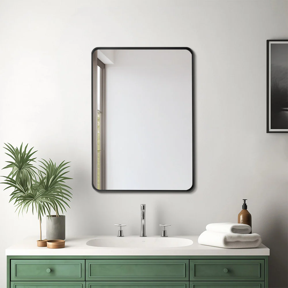Livingandhome Rectangular Metal Framed Wall Mirror Decorative - Image 2