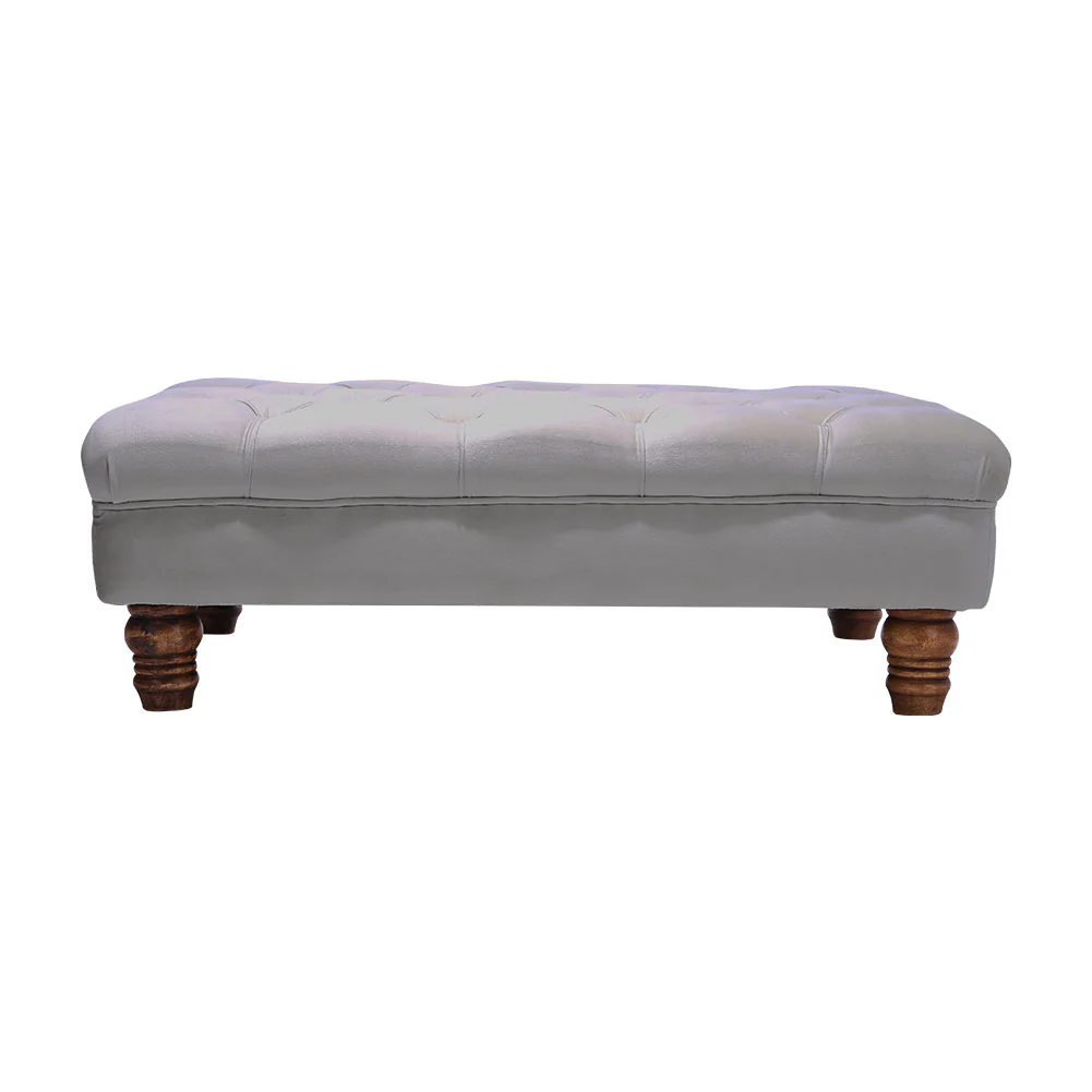 Livingandhome Rectangular Velvet Footstool - Image 4