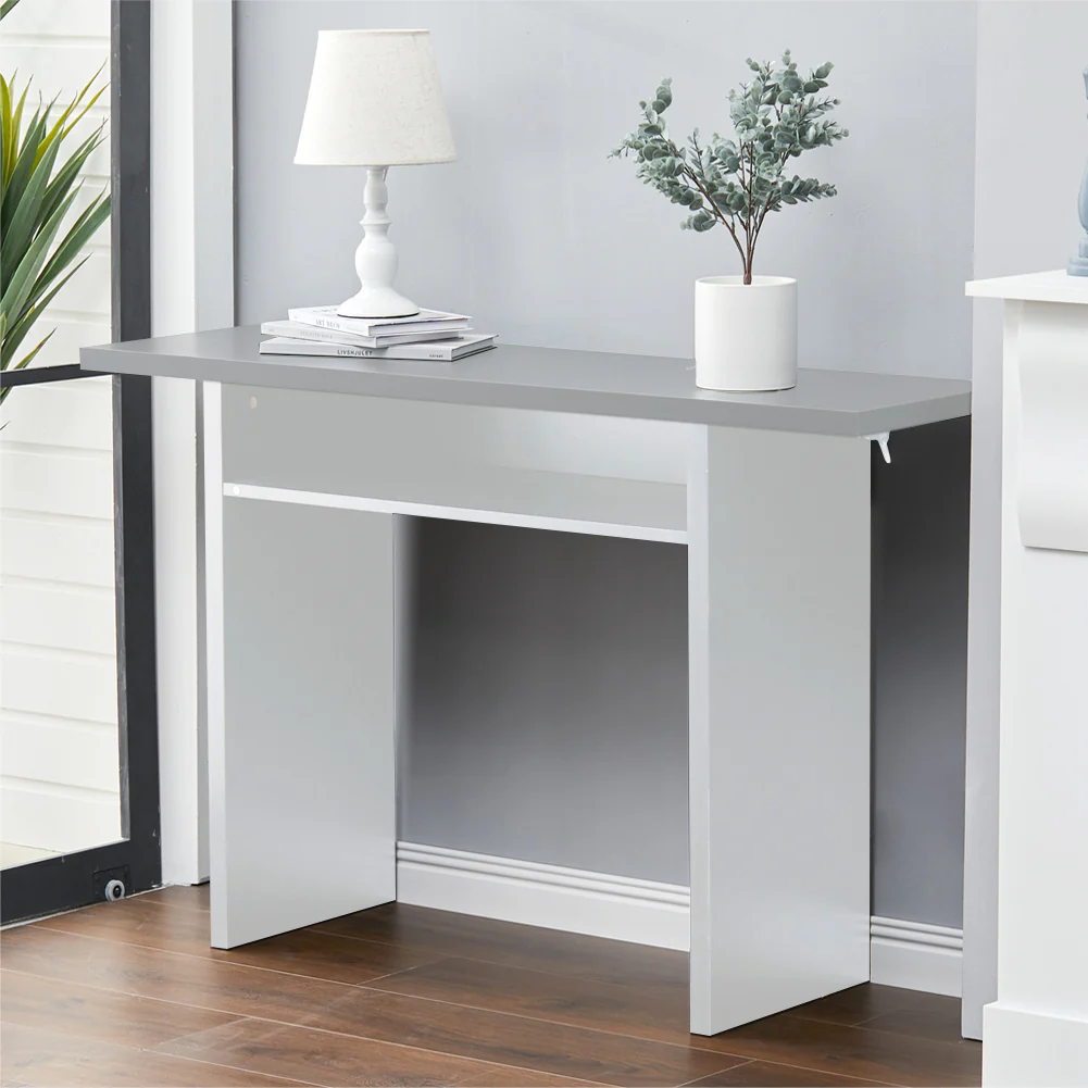 Livingandhome Rectangular Wood Table with Lower Shelf