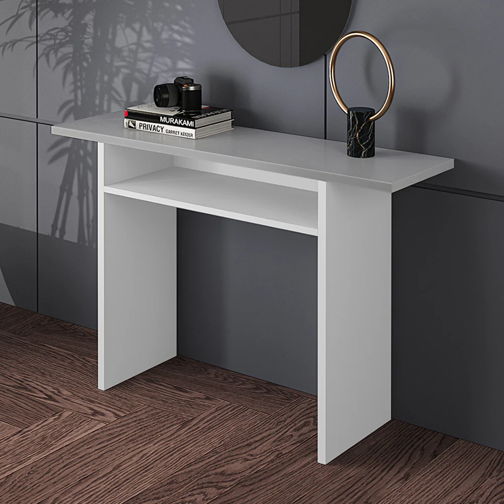 Livingandhome Rectangular Wood Table with Lower Shelf - Image 2