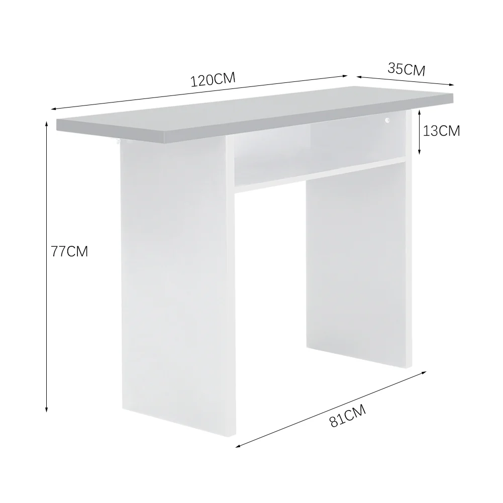 Livingandhome Rectangular Wood Table with Lower Shelf - Image 3