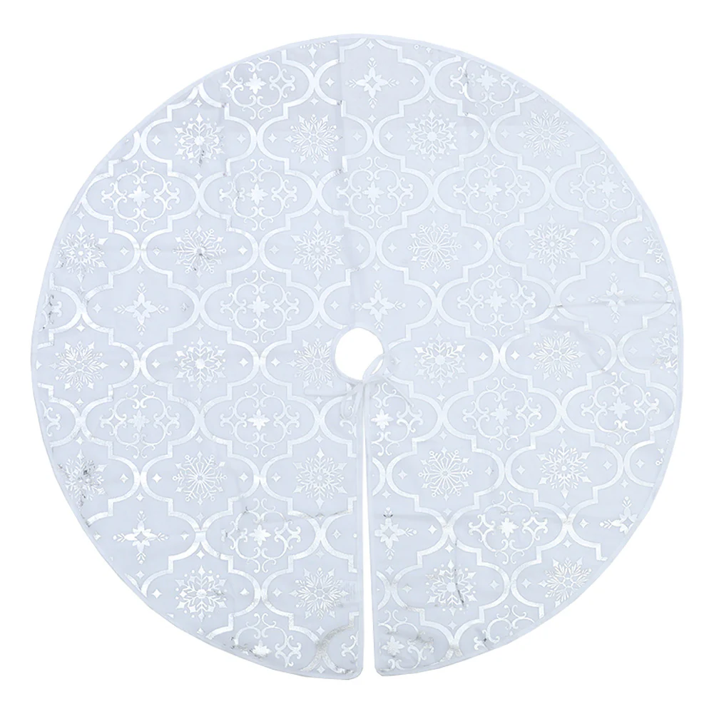 Livingandhome Round Shape Christmas Tree Base Skirt Xmas Ornament With Stocking - Image 4