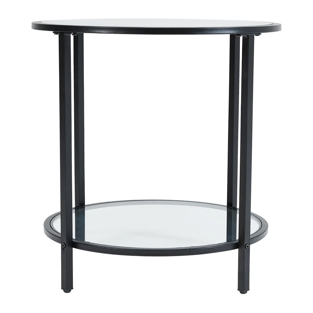 Livingandhome Round Tempered Glass Side Table - Image 3