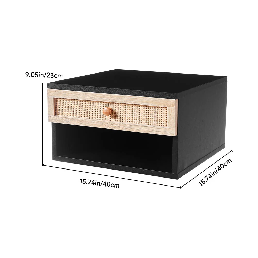 Livingandhome Rustic Floating Bedroom Nightstand - Image 3