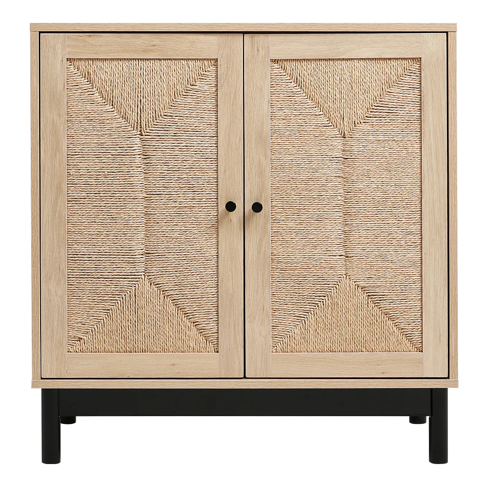 Livingandhome Rustic Natural Sideboard with Metal Base - Image 4