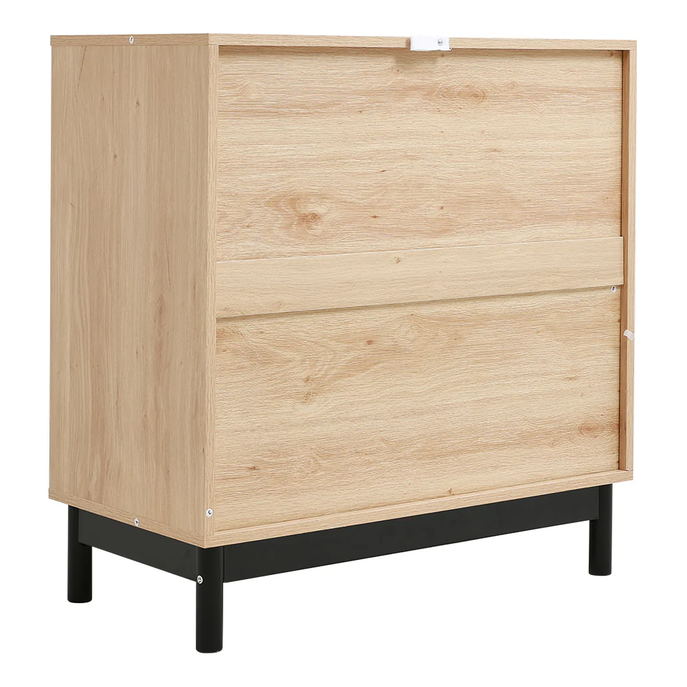 Livingandhome Rustic Natural Sideboard with Metal Base - Image 6