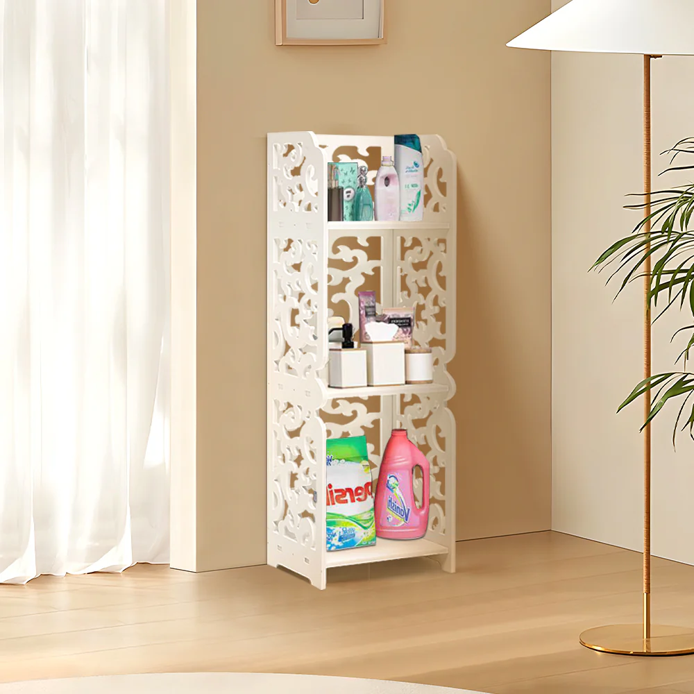 Livingandhome Rustic Small White Storage Display Shelving Unit - Image 2