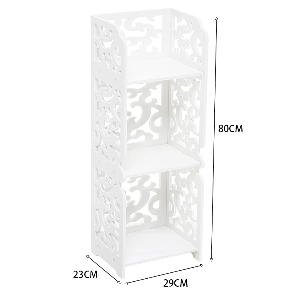 Livingandhome Rustic Small White Storage Display Shelving Unit - Image 3