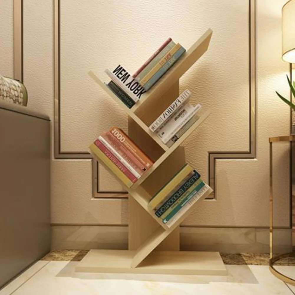 Livingandhome Rustic Standing Tree Bookshelf