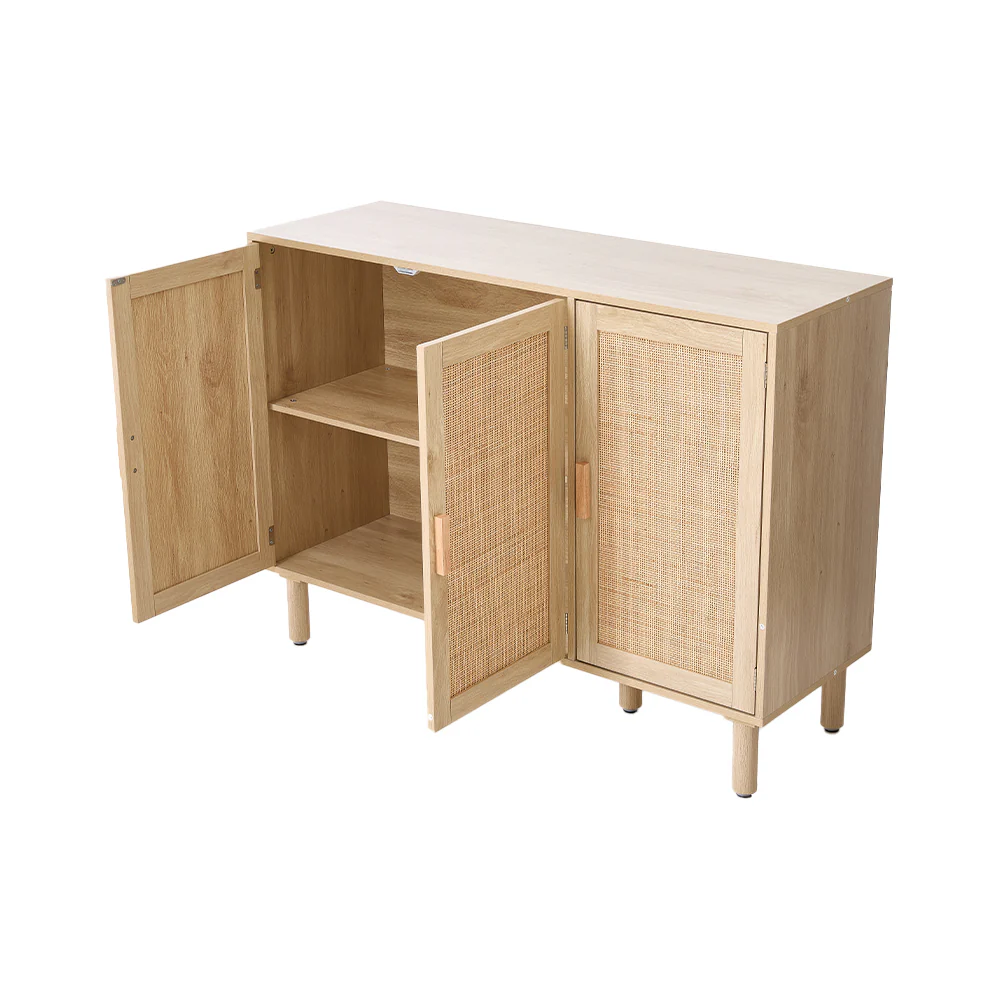 Livingandhome Rustic Three-Door Storage Cabinet - Image 2