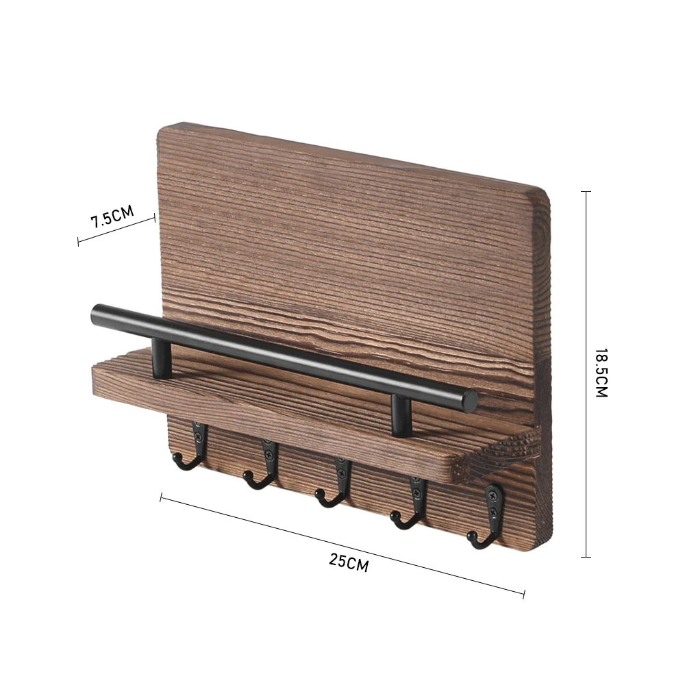 Livingandhome Rustic Wall-mounted Key Organizer - Image 3