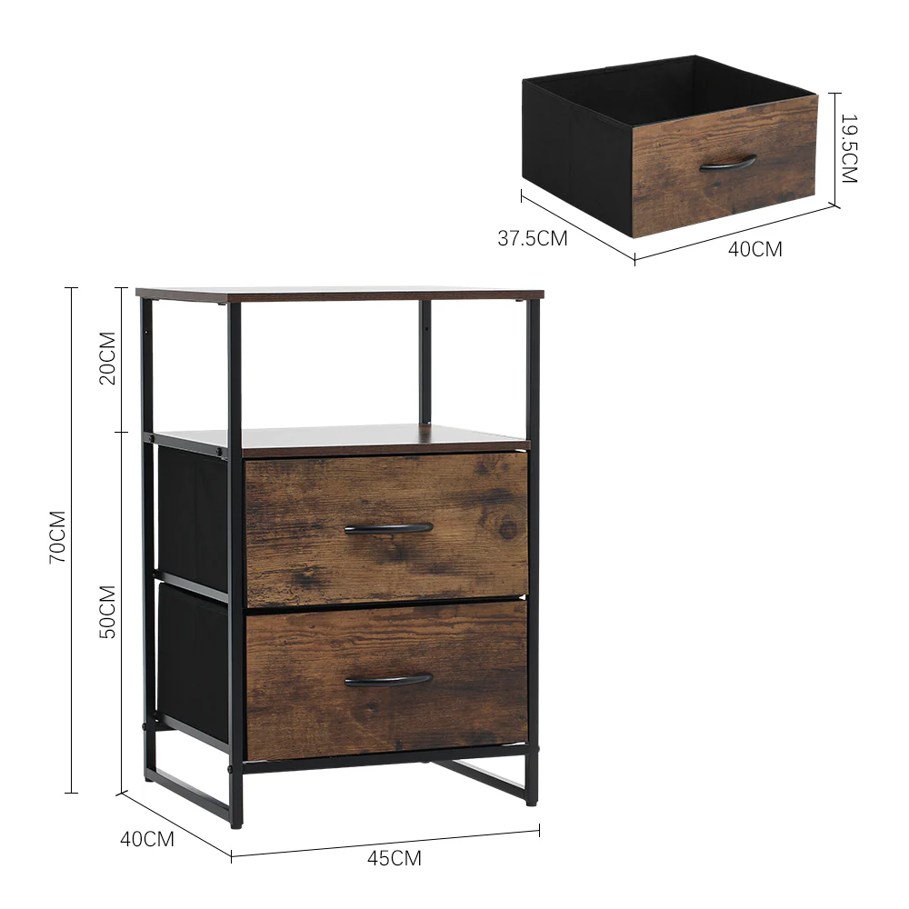 Livingandhome Rustic Wood and Metal Storage Cabinet - Image 3